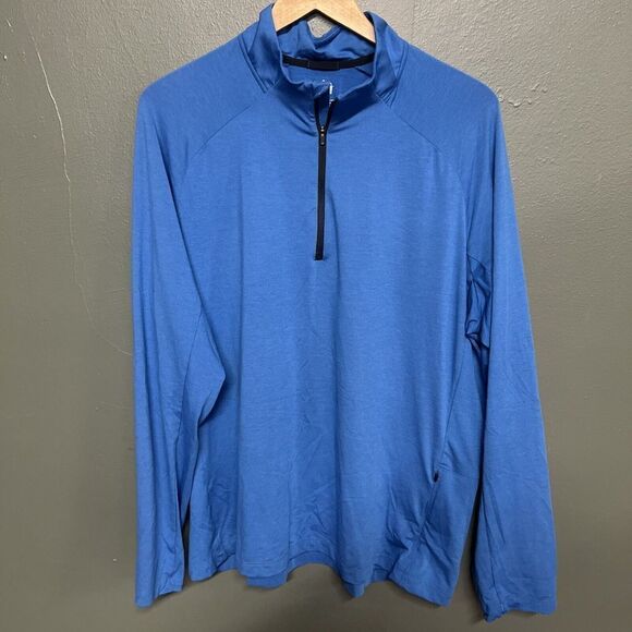 REI Sweater Mens Extra Large Blue CO OP Midweight Base Layer Quarter Zip Outdoor - Picture 1 of 4